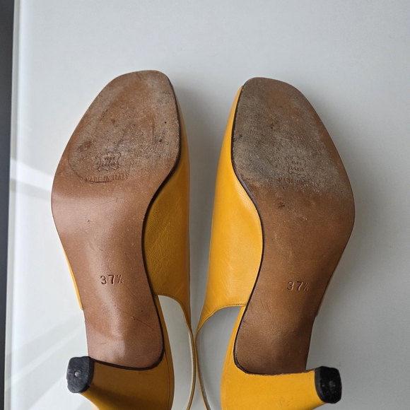 Kurt Geiger Yellow Peep-Toe Heels - Picture 4 of 4